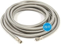 Refrigerator Icemaker Hose (20 FT) - Universal Fit to ALL Refrigerator Brands - Icemaker Water Supply Line - ¼” x ¼” Connections - SS Refrigerator Supply Hose for Ice & Water
