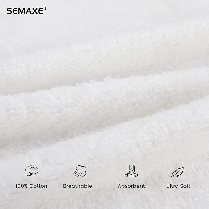 6-Pack White Cotton Hand Towels - Image 3