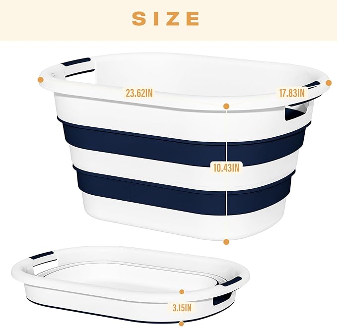 43L Collapsible Laundry Baskets plastic - Image 4