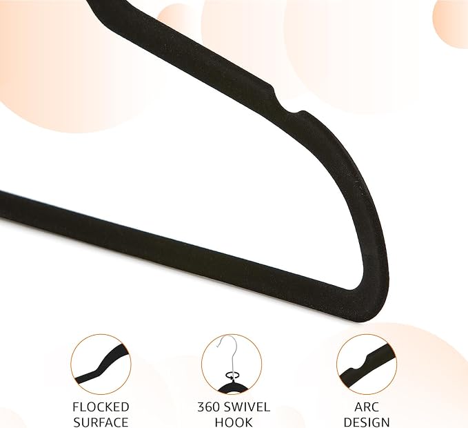 Amazon Basics Slim Velvet Non-Slip Space Saving Suit Clothes Hangers - Image 2