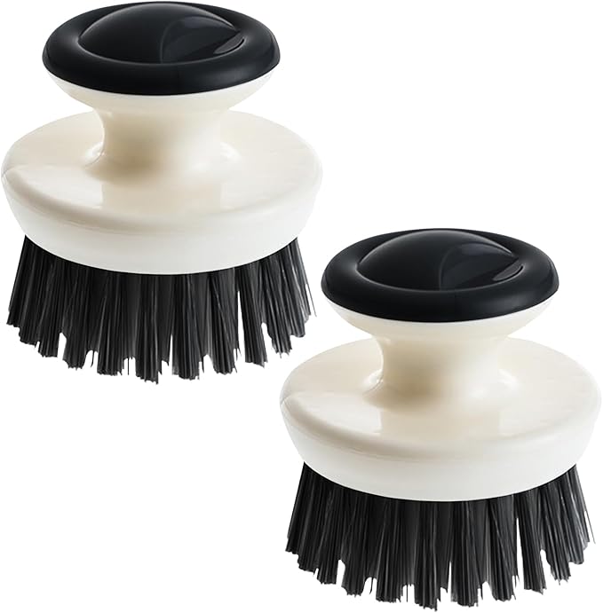 Dish Scrub Brush, Ergonomic Grip Palm Brush, Kitchen Scrub Brushes by MUUBOOX