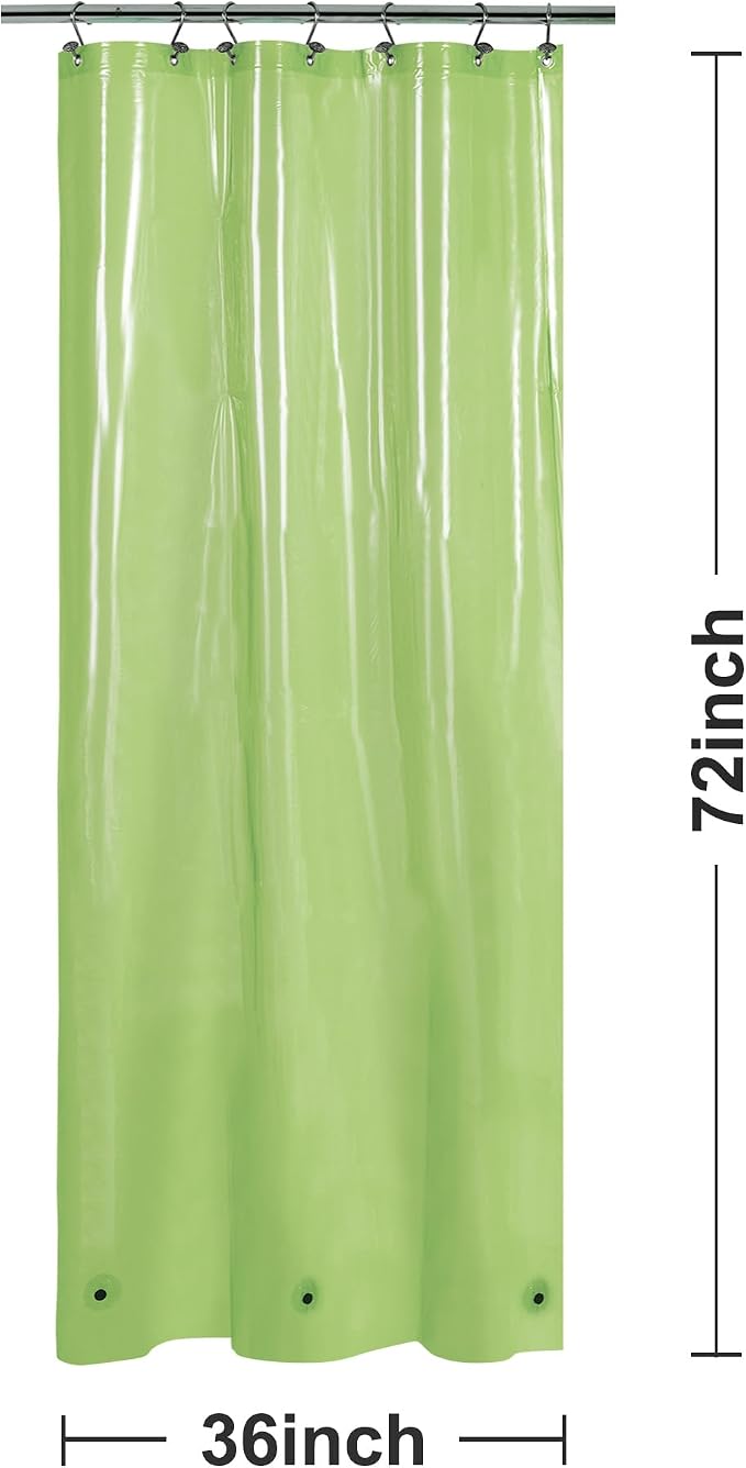 Barossa Design Clear Green Stall Shower Curtain Liner 36Wx72H - Image 7