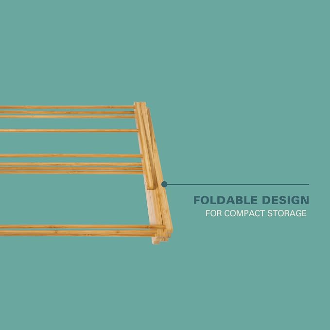 Gibson Home Riverrun Foldable Bamboo Drying Rack - Image 4