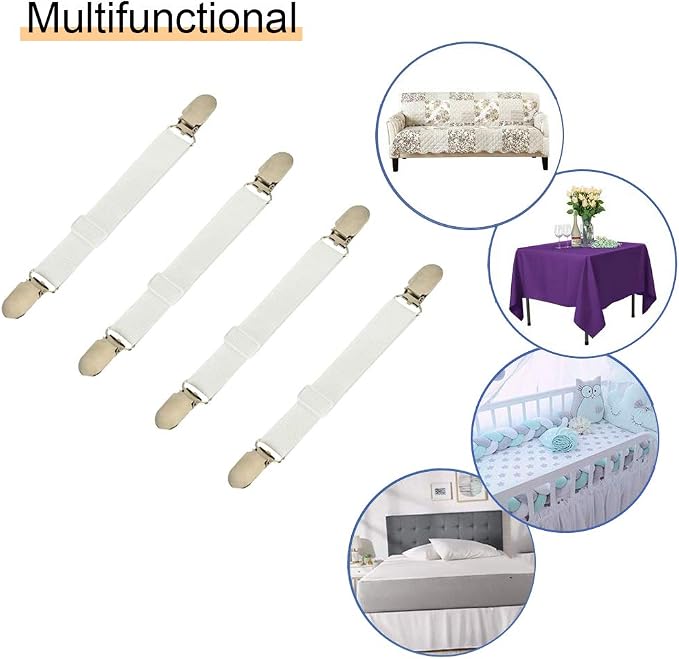 4Pcs Adjustable Bed Sheet Straps Clips, Elastic Mattress Sheet Fasteners Holder - Image 6
