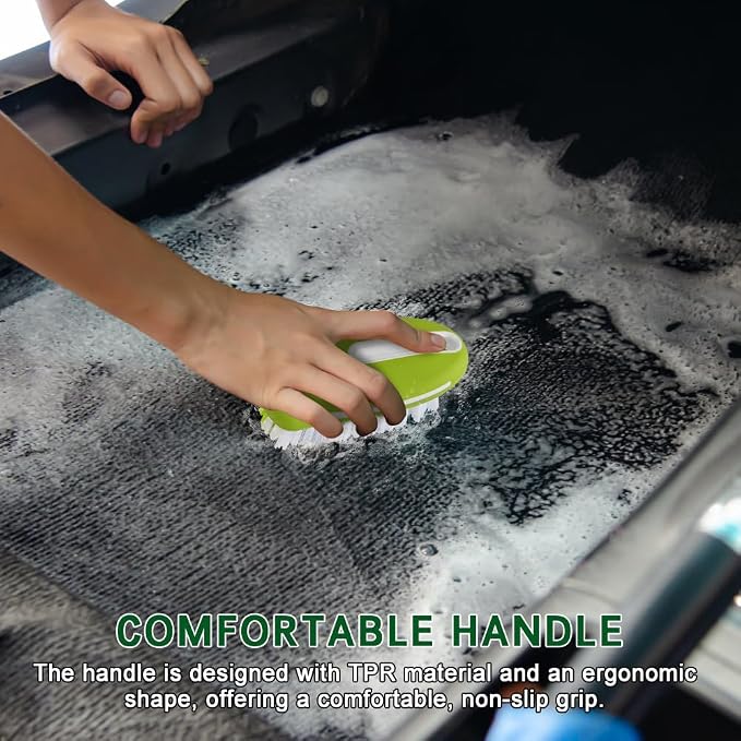 Carpet and Upholstery Cleaning Brush, Stiff Bristle Carpet Detailing Scrubber - Image 5