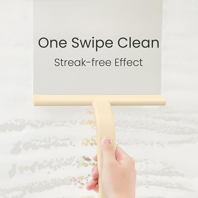 JustHang Shower Squeegee with Built-in Hook, All-One-Piece Soft-Touch Silicone - Image 3