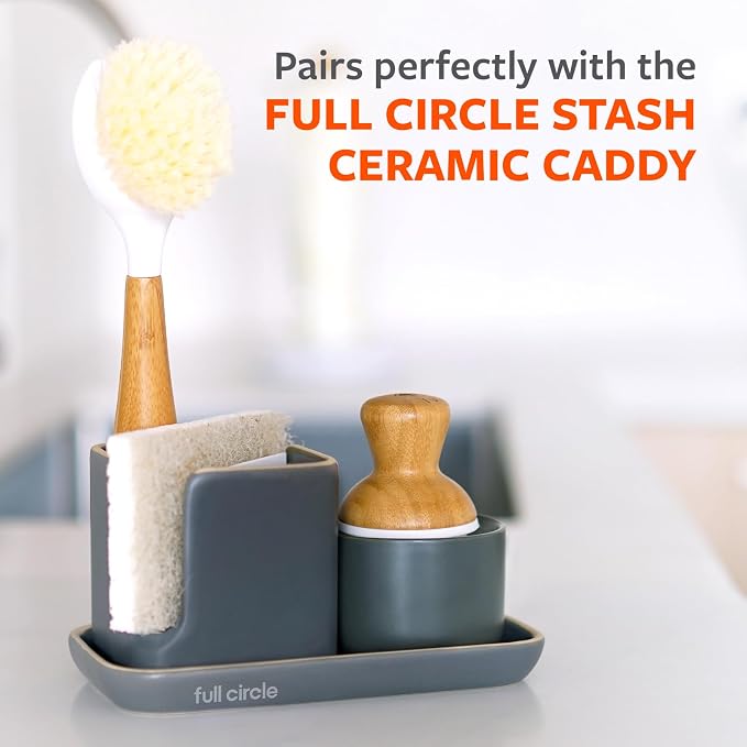 Full Circle Bubbly Palm Brush & Ceramic Soap Dispenser - Image 9