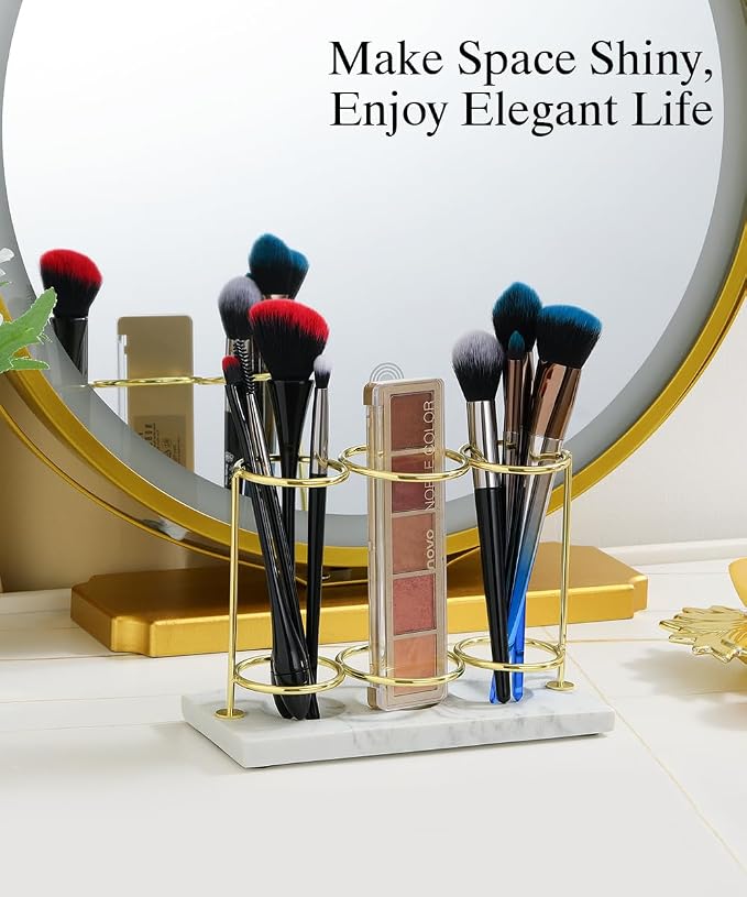 Emibele Electric Toothbrush Holder, 3 Slots 2-Layer Gold Toothbrush Holder | - Image 5