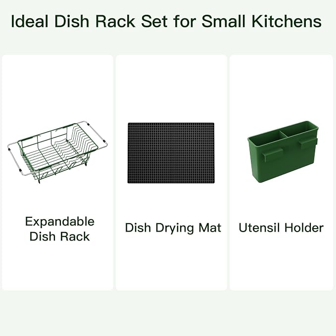 Green Dish Drying Rack Over The Sink - Image 9
