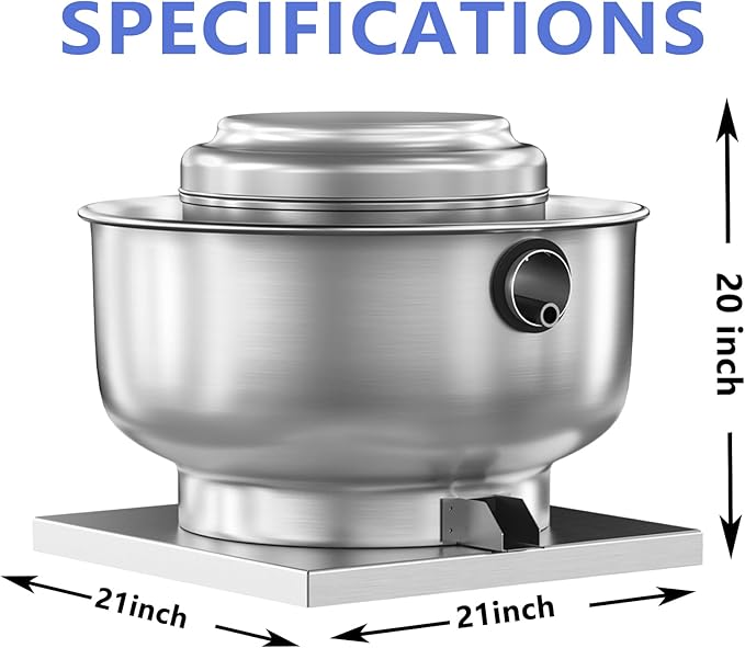 Food Truck Low Profile Exhaust Hood System Includes a 6FT Stainless Steel Commercial Exhaust Hood and an 0.5HP Restaurant Canopy Hood Grease Rated Exhaust Fan
