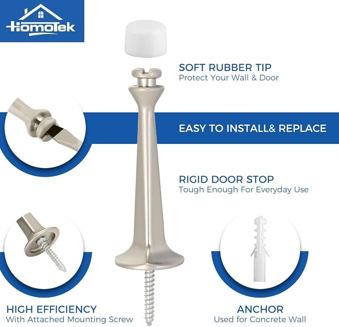 HOMOTEK 20 Pack Heavy Duty Solid Rigid Door Stop - Image 2