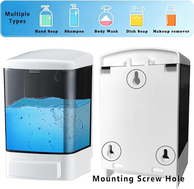 Manual Soap Dispenser Wall Mounted, Bathroom Kitchen Commercial | Leak-proof - Image 3