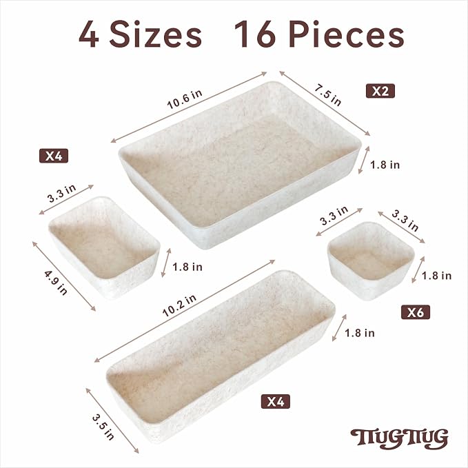 16-Piece Felt Drawer Organizer Set in 4-Sizes, Made from Eco-Friendly Material - Image 3