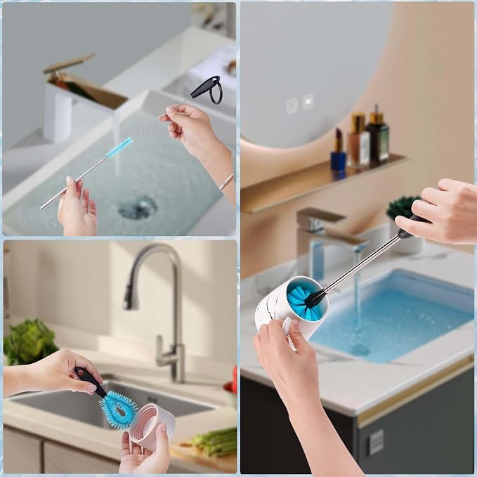 Bottle Brush Cleaner Kit, Water Bottle Washer & Cup Scrubber Brush Set | Bottle - Image 6