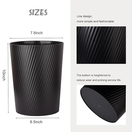UUJOLY Small Bathroom Trash Can Wastebasket Garbage Can, 2 Pack | Open-Top - Image 6