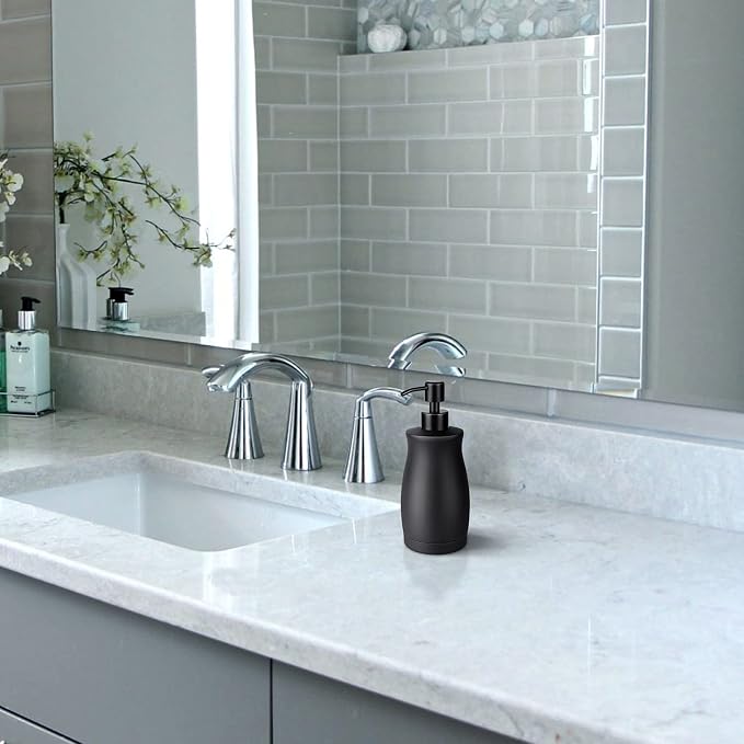 Stainless Steel Countertop Matte Black Soap Dispenser Liquid Bottle - Image 6