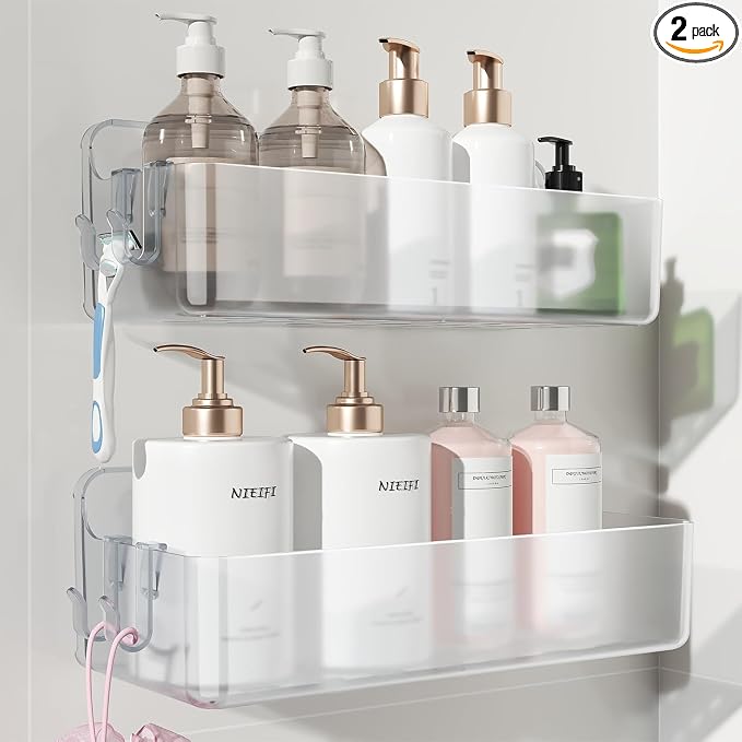 Nieifi Adhesive Shower Shelves, 2 Pieces by Nieifi