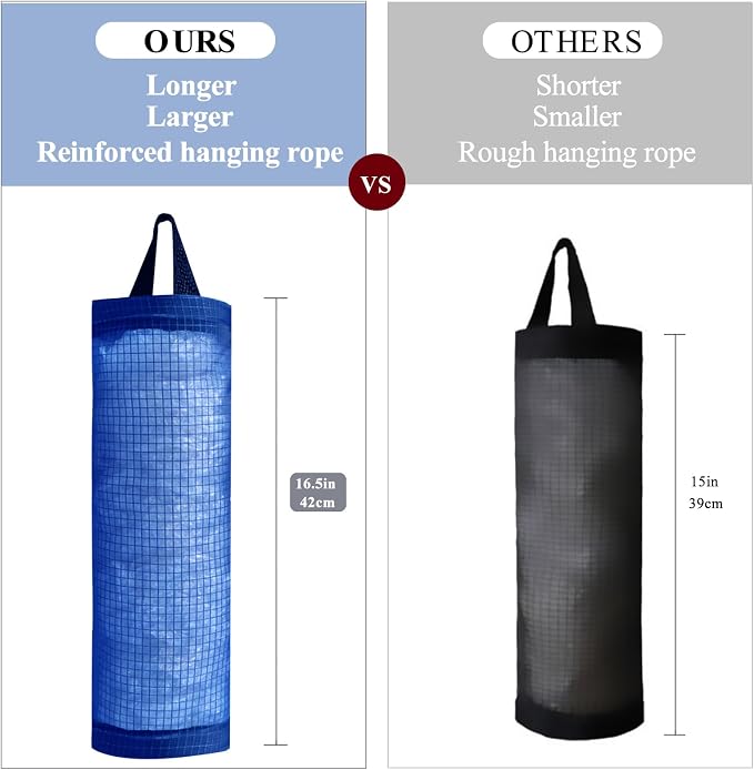 Plastic Bag Holder, Mesh Grocery Bag Holder Hanging Storage Bag Dispenser - Image 4