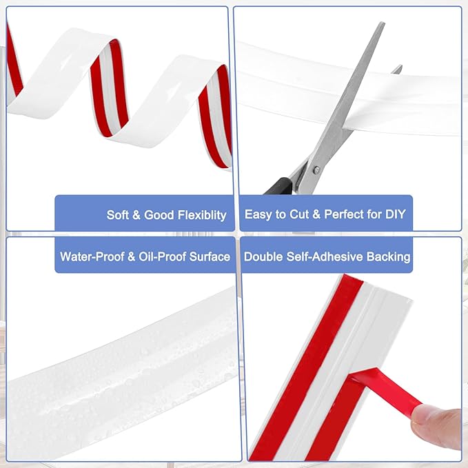 Wall Corner Protector Moulding Trim Peel and Stick Wall Corner Guards Trim Flexible Self Adhesive Edge Protector Moulding, 0.8 in x 20 Ft, White
