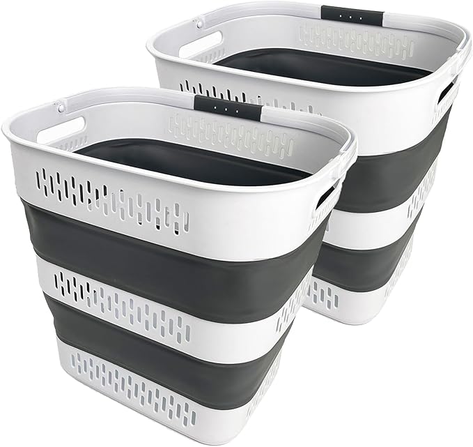 SAMMART 40L Collapsible Plastic Laundry Basket by SAMMART