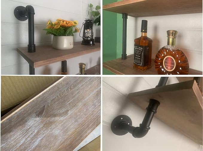 Industrial Pipe Shelving Bathroom Shelves Over Toilet 24 Inch,Rustic Wall Shelves,Industrial Floating Shelves for Wall Pipe Shelf Farmhouse Shelf for Kitchen