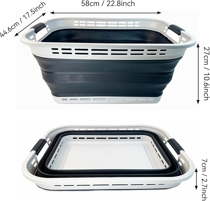 SAMMART 42L Collapsible Plastic Laundry Basket - Image 2
