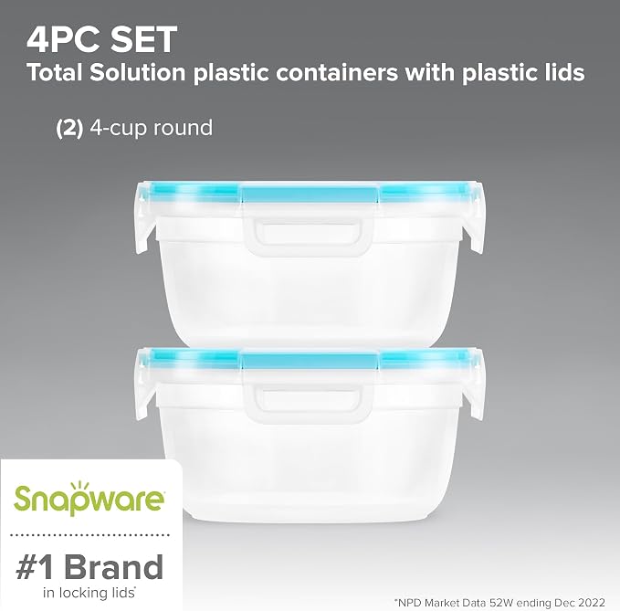 Snapware Plastic Total Solution 2-Pack Food Storage Containers | Meal prep - Image 2