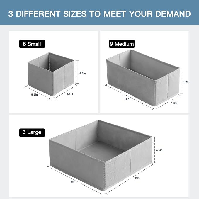 Drawer Organizer Clothes, 21 Pack Dresser Organizer - Image 2