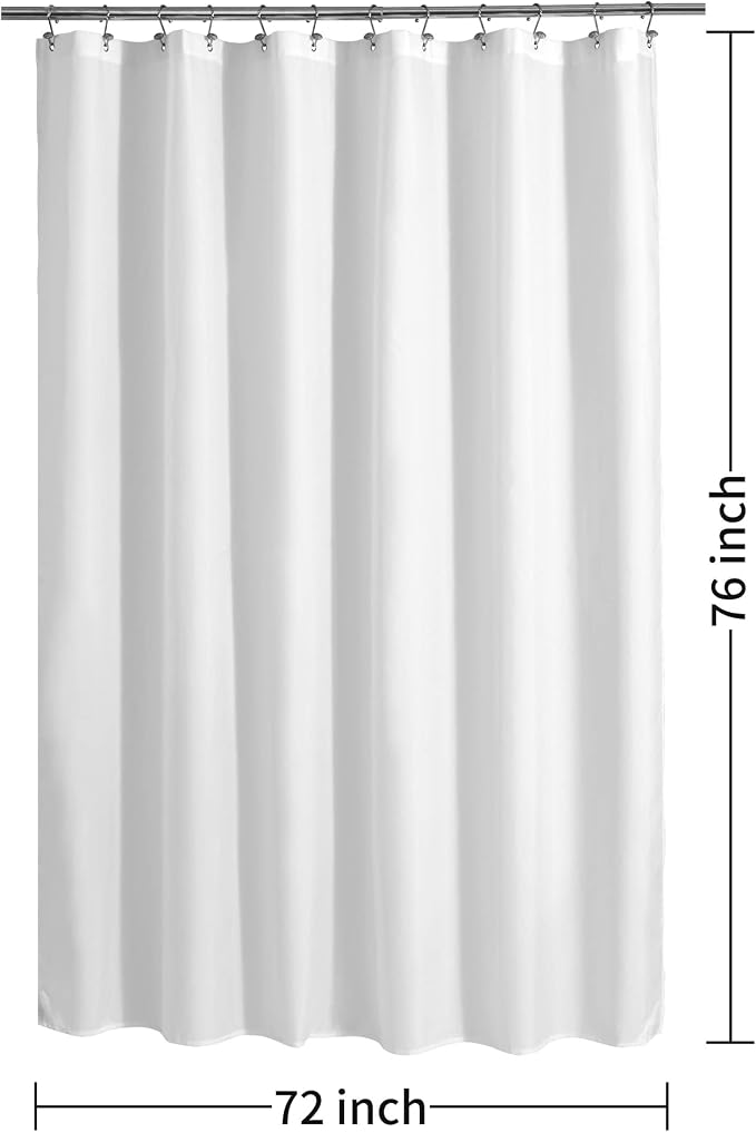 ALYVIA SPRING 72x76 Long Waterproof Fabric Shower Curtain or Liner White - Image 7
