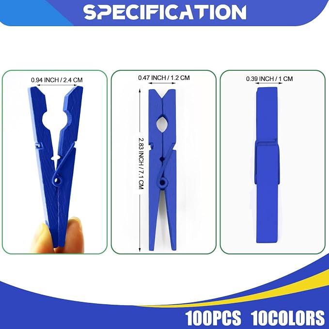 100 Pcs Blue Clothes pins - Image 7