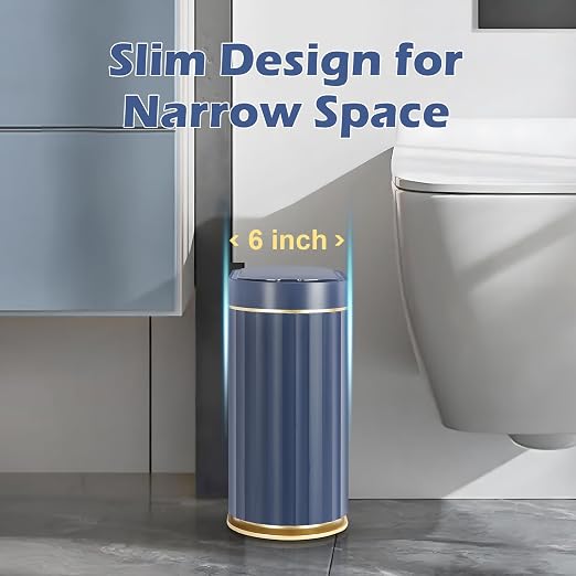 ELPHECO 2 Gallon Sensor Trash Can, Automatic Lid, Midnight Blue Gold | IPX5 - Image 5