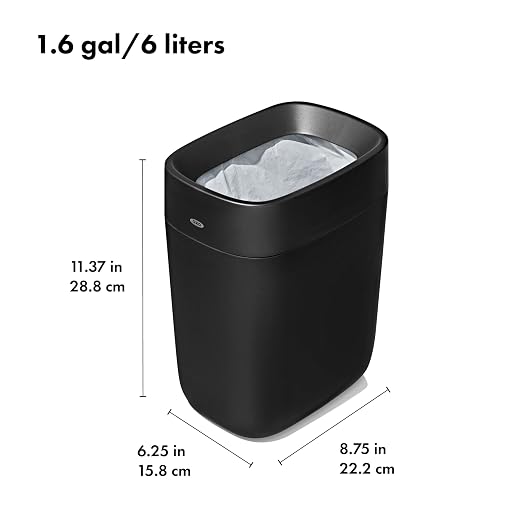 OXO Good Grips Trash Can, Bathroom Trash Can - Image 5