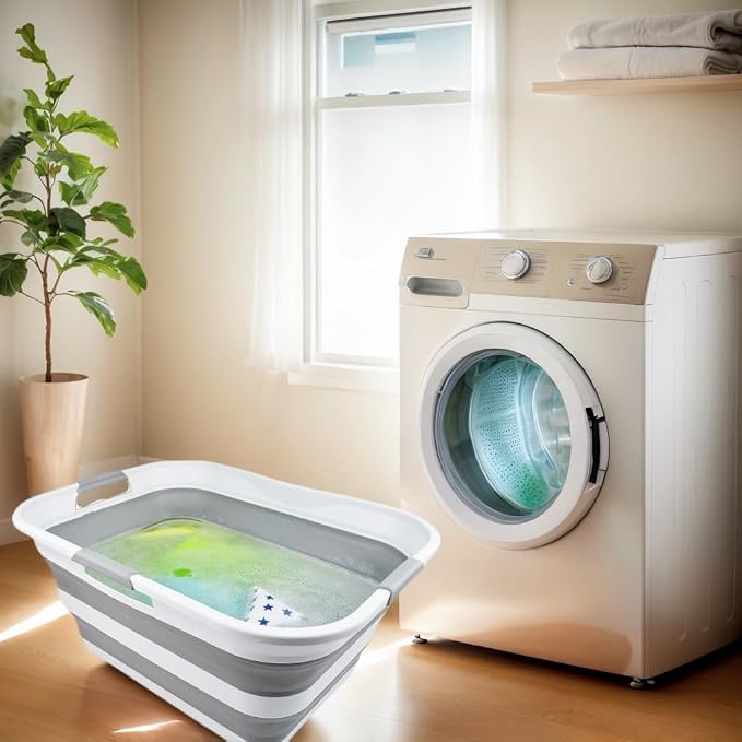 SAMMART 42 Collapsible Plastic Laundry Basket, Foldable Pop Up Storage - Image 2