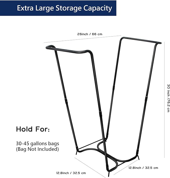Outdoor Trash Bag Holder Stand, 2 Pack Metal Garbage Bag Holder - Image 3