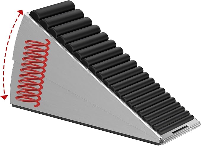 Optish Heavy Duty Door Stopper, Adjustable Spring Large Stopper, 3 Inches High by Optish
