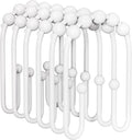 AmazerBath Shower Curtain Hooks White Metal Shower Curtain Rings Rust Proof by AmazerBath