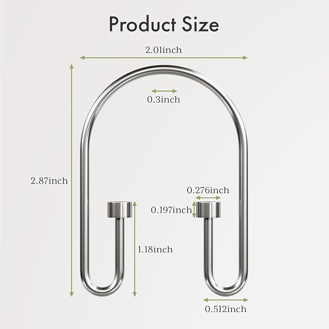 AmazerBath Shower Curtain Hooks, Nickel Double Hook Shower Curtain Hooks Rust - Image 2