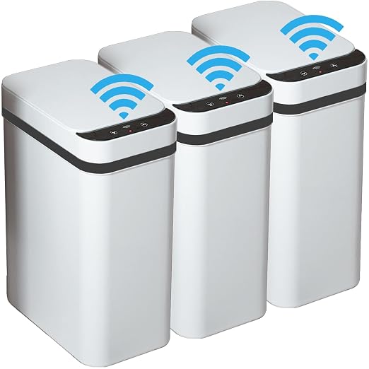 3 PACK - Bathroom Garbage Can - 2.5 Gallon Automatic Trash Cans | Bedroom by Yatmung