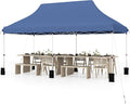 Tangkula 10x20 Ft Pop Up Canopy, Instant Setup Tent with 6 Sandbags, 12 Stakes & 6 Ropes, UPF 50+ Portable Outdoor Canopy Tent with Carrying Bag for Camp, Beach, Patio (Blue)