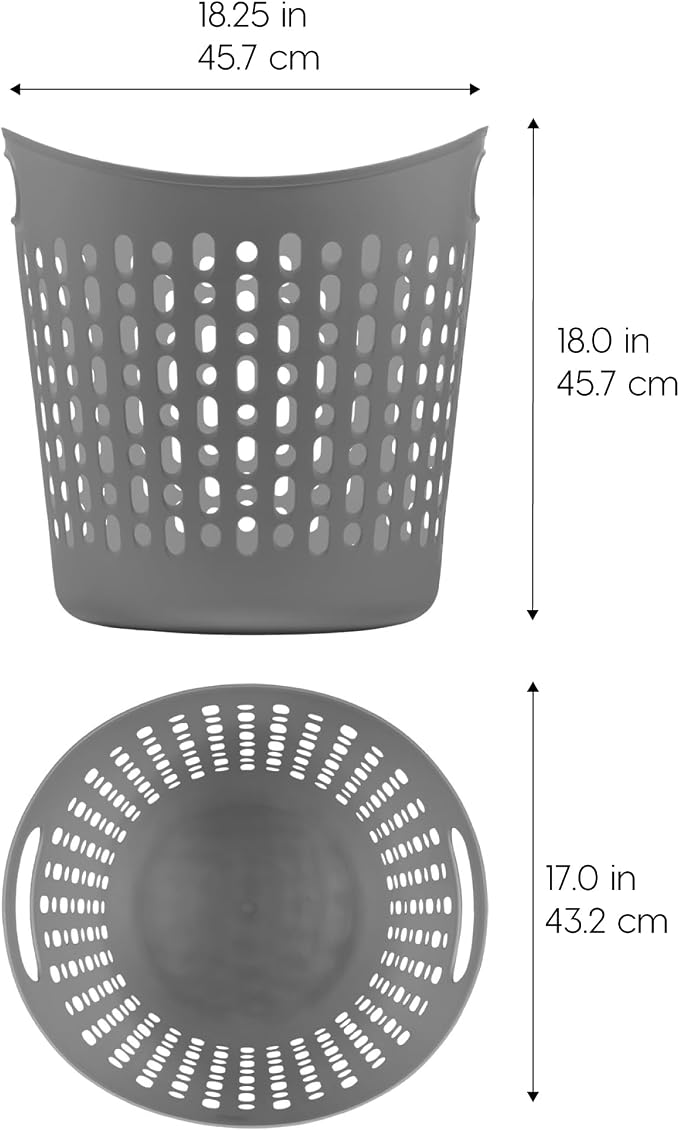 IRIS USA Plastic Laundry Hamper, 40L- 3 PK, Ventilation - Image 2