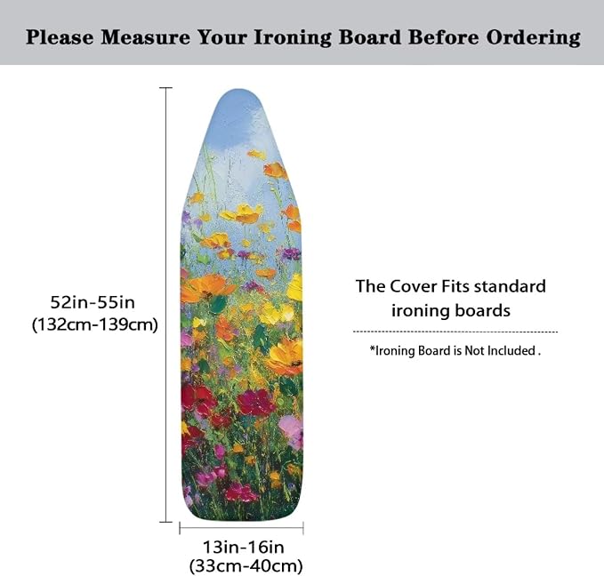 Color Floral Art Print Ironing Board Cover 15X54“ - Image 3