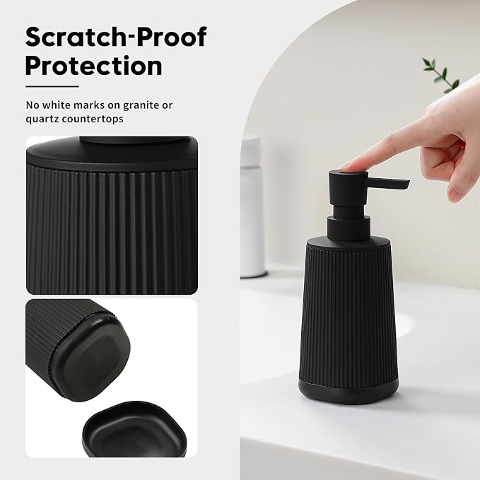 YAUKPH Small Soap Dispenser for Bathroom and Kitchen Black Silicone Base | - Image 6