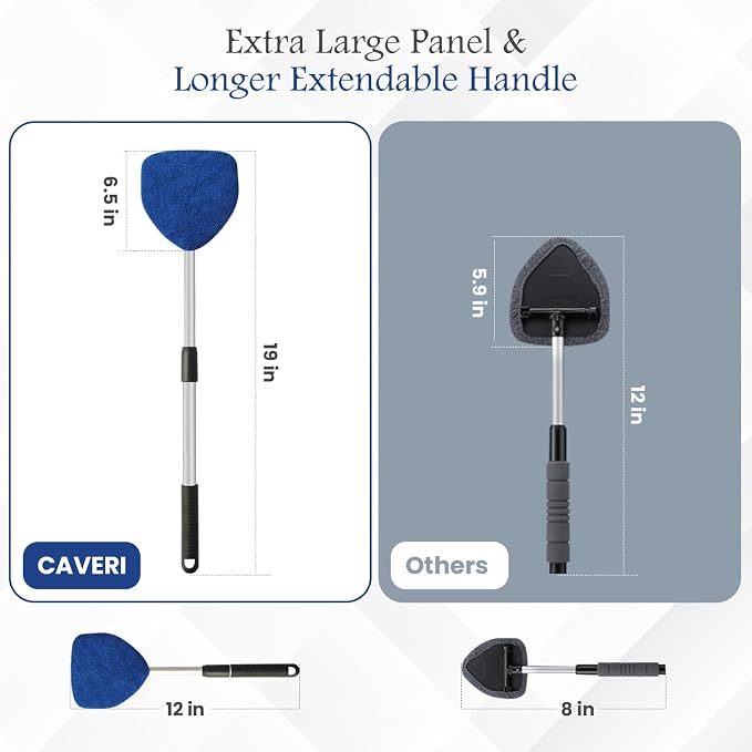 Windshield Cleaner Tool for Inside Car Windows, 6 Microfiber Pads | 6 reusable - Image 9