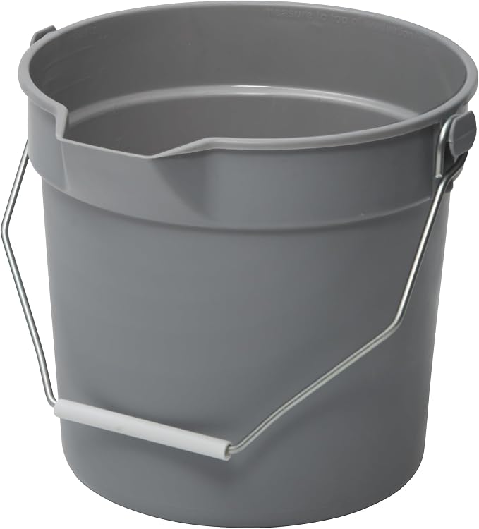 Winco 10 qt Gray Heavy-Duty Plastic Bucket/Utility Pail by Winco