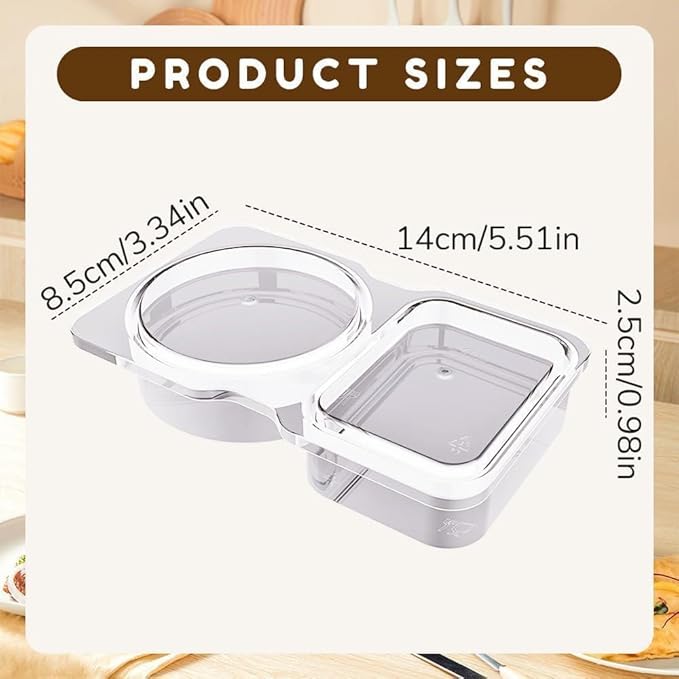 EWUVP 130ml Reusable Snack Containers, 20PCS Double Compartment Dipping Containers with Lid, Snack Pack Containers for Refrigeration, Portion Control, Outdoor Takeaway Sauce Dip Case Disposable Box