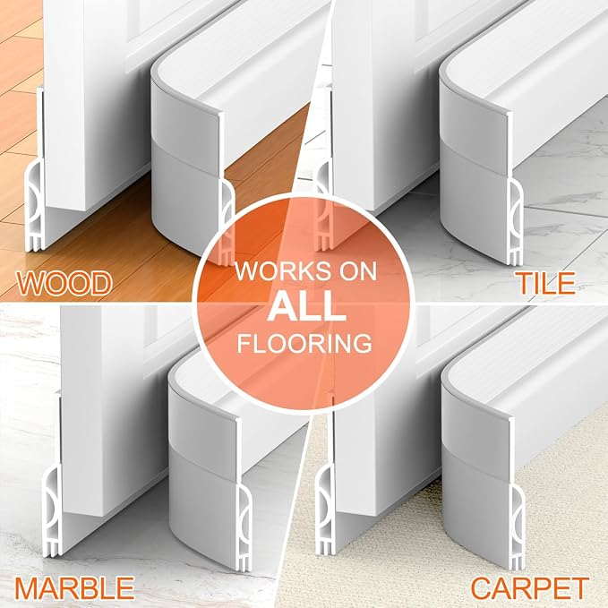 Door Draft Stopper for Bottom of Door, Adjustable Weather Stripping Door Seal - Image 9