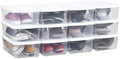 6 Quart Stackable Plastic Storage Shoebox, BPA-Free Nestable Container by OMNISAFE