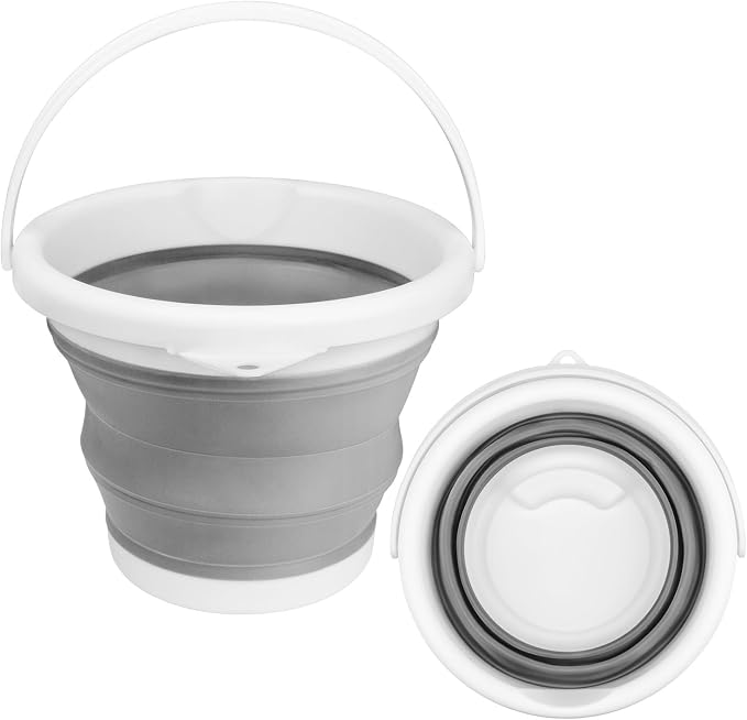 Collapsible Mop Bucket and Ice Bucket-5L Household Cleaning Silicone Dust Mops by BIDFUL