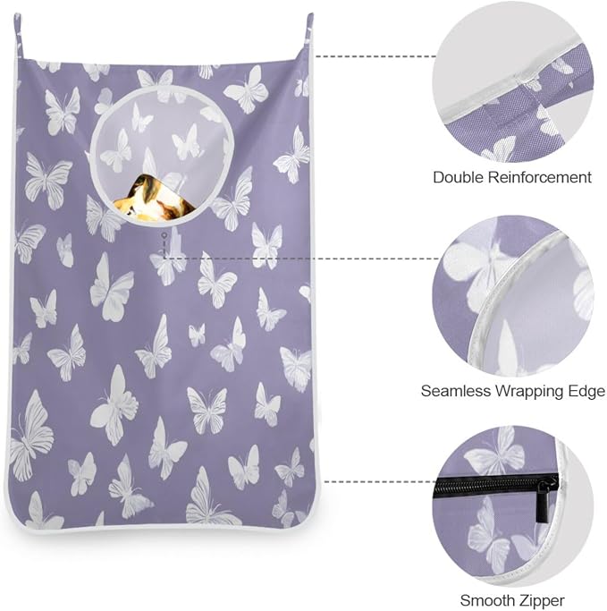 2PCS Hanging Laundry Hamper Bag Over the Door Laundry Hamper Wall Hamper Large - Image 6