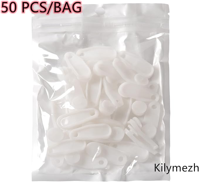 White Traverse Rod Slides Curtain Track Glider Hooks - Image 4